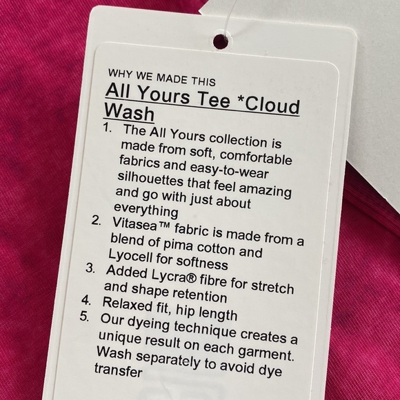 ❤️ Lululemon All Yours Boyfriend Tee Pink Cloud Wash Size 4 NWT - Picture 4 of 9